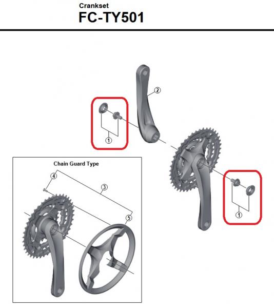 KURBELSCHRAUBE SHIMANO M8, FC-TY501